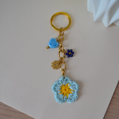 Porte-clé floral et bijou de sac - Fleurs du Soleil