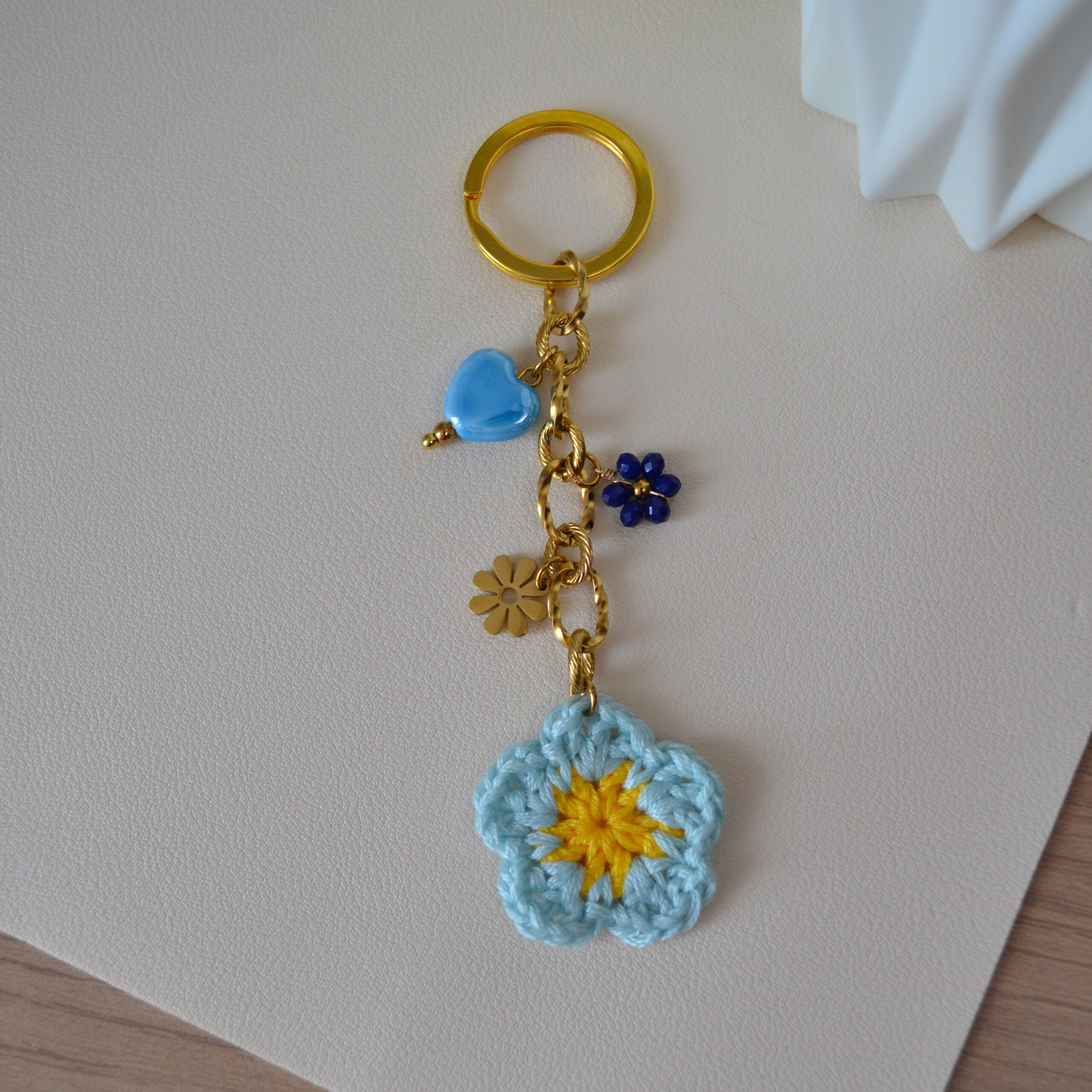 Porte-clé floral et bijou de sac - Fleurs du Soleil