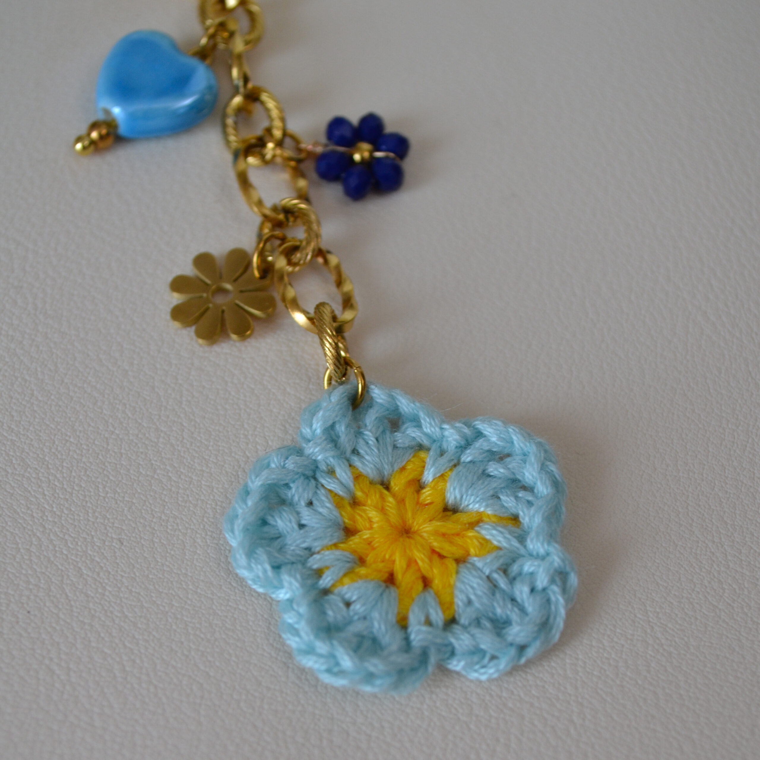 Porte-clé floral et bijou de sac - Fleurs du Soleil