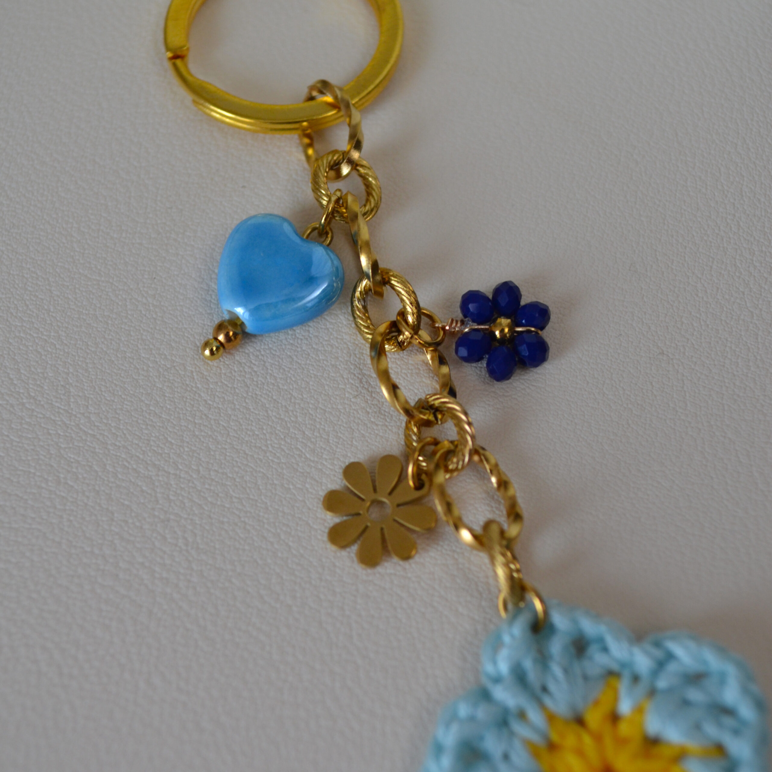 Porte-clé floral et bijou de sac - Fleurs du Soleil
