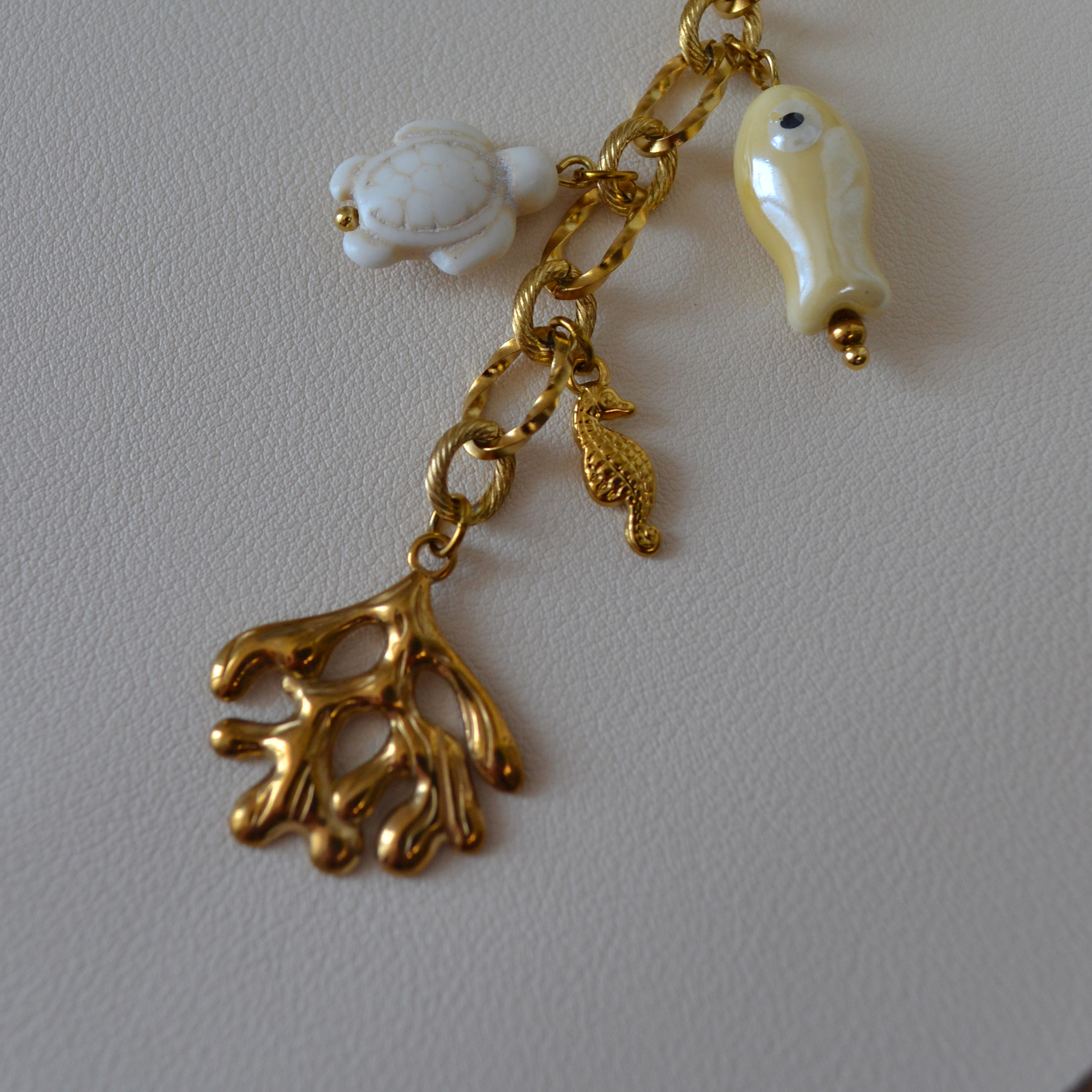 Porte-clé bord de mer et bijou de sac esprit marin - Rivage Doré