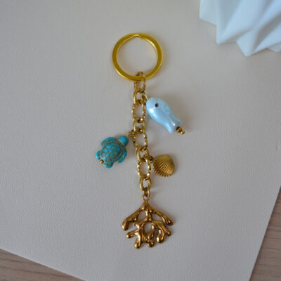 Porte-clé bord de mer et bijou de sac esprit marin - Rivage Doré