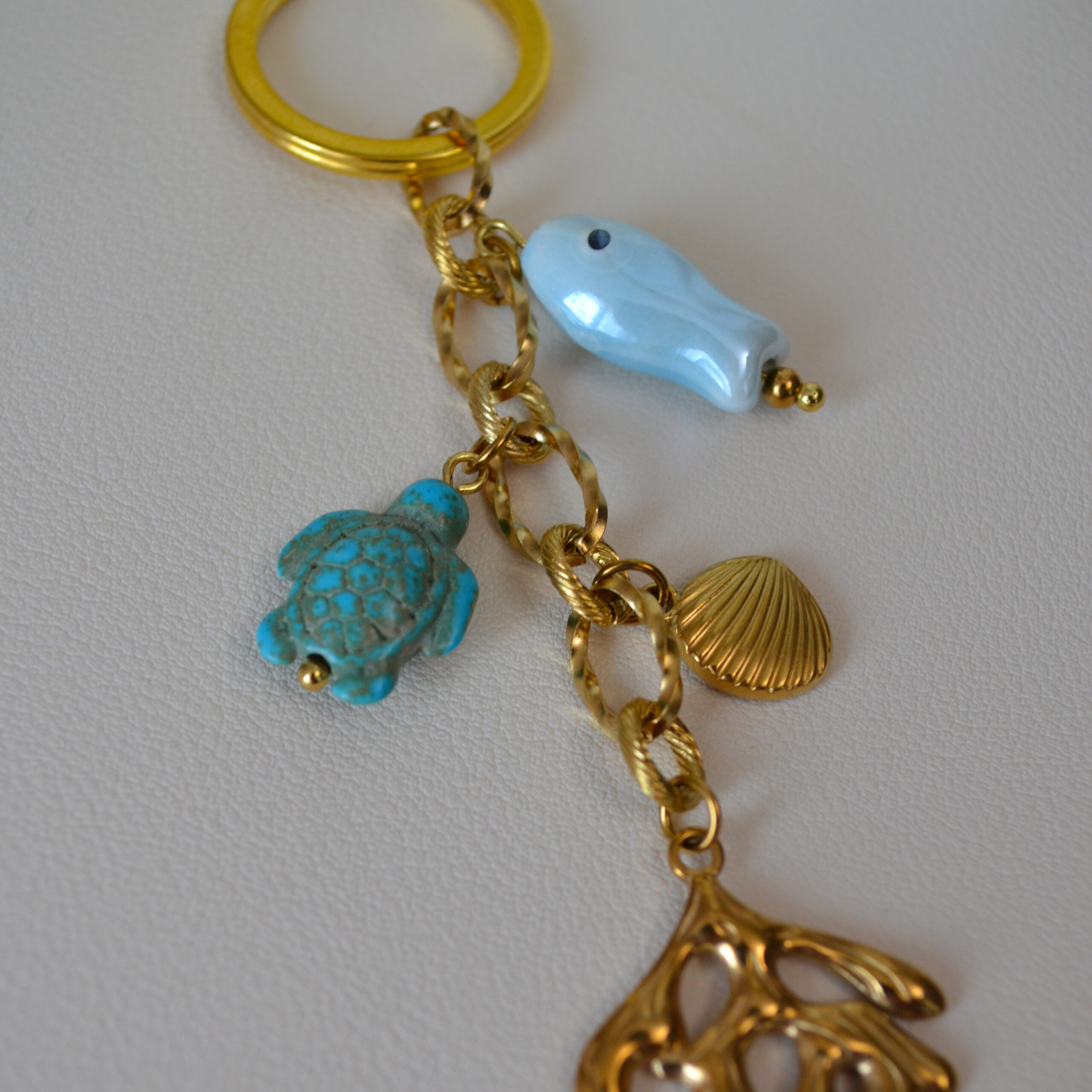 Porte-clé bord de mer et bijou de sac esprit marin - Rivage Doré