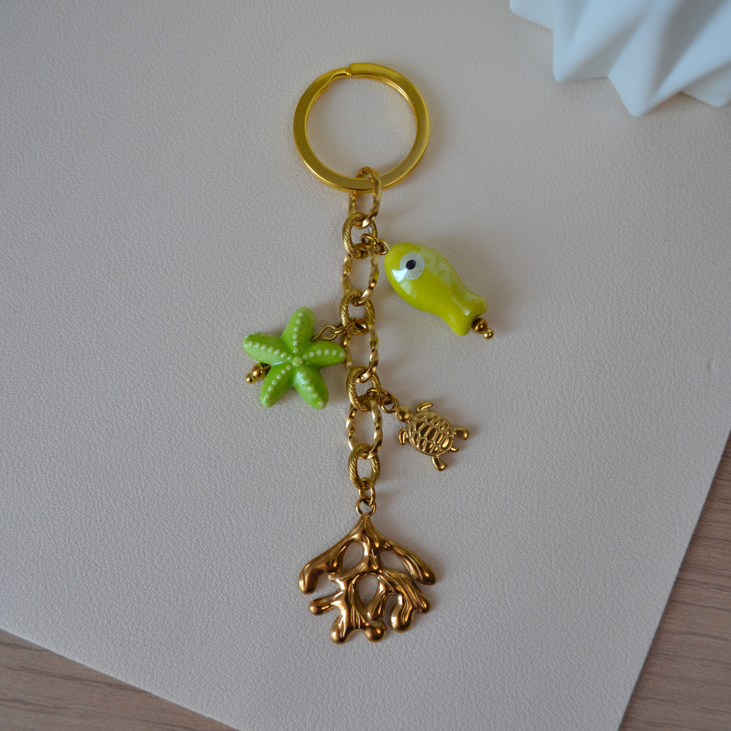 Porte-clé bord de mer et bijou de sac esprit marin - Rivage Doré